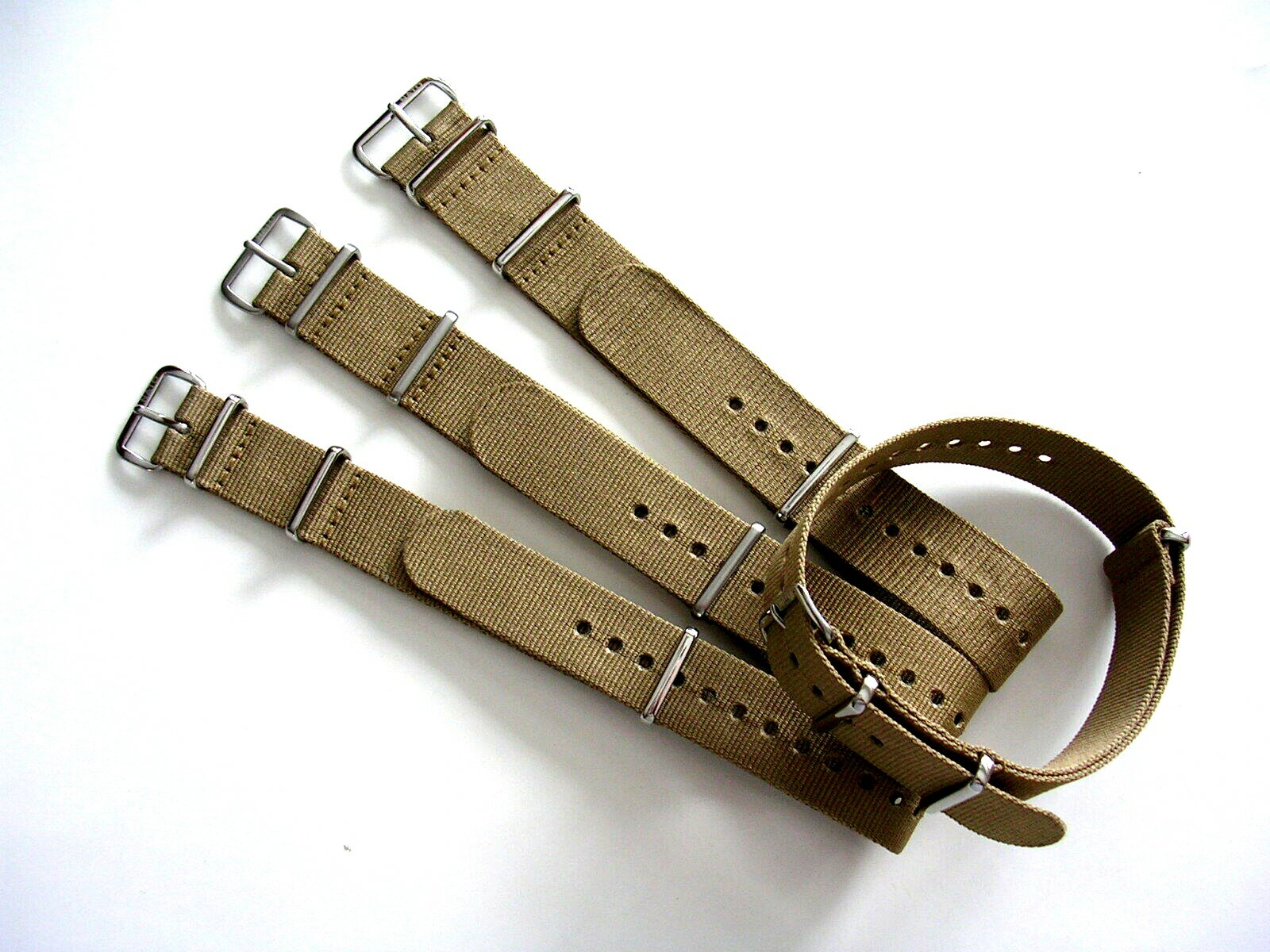 NATO G10 Khaki Brown Ballistic Nylon Military watchband strap IW SUISSE 18 20 22