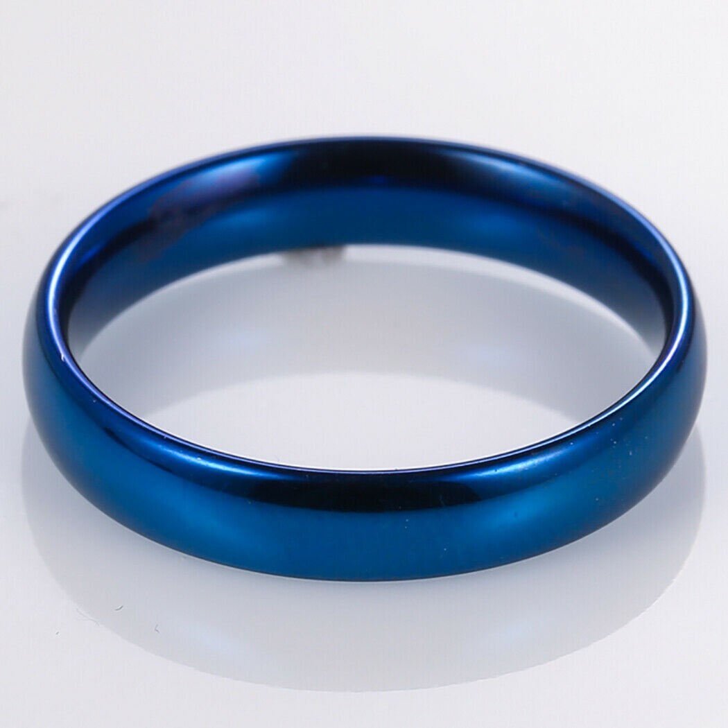 Tungsten Carbide Comfort Fit Polished Plain Band Wedding Ring 4mm