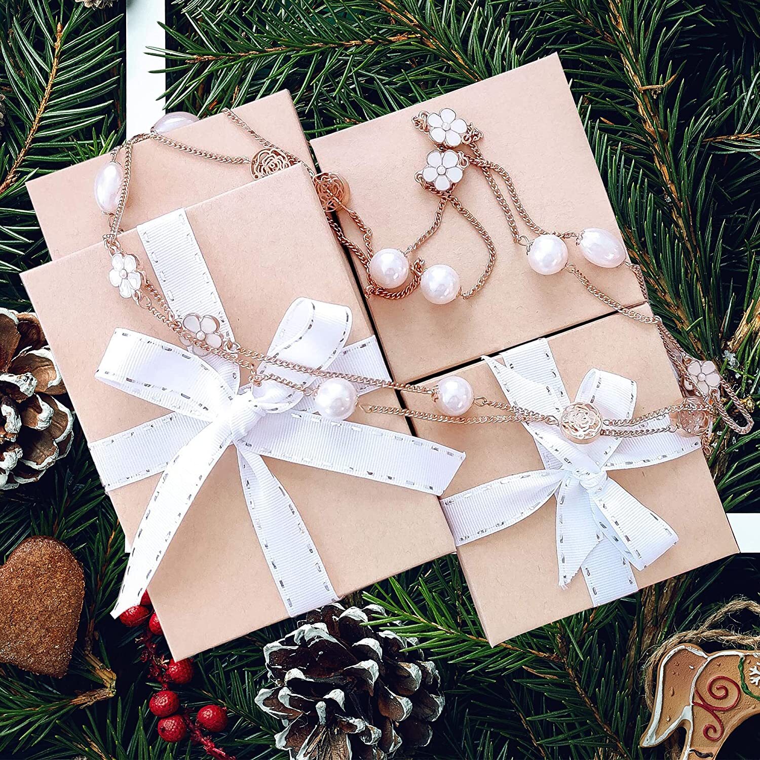BULK Kraft Paper Jewelry Gift Boxes with Cotton Fill Padding – Brown 11 Sizes
