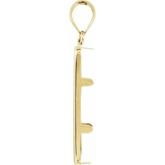 14k Yellow Gold Tab Back Swiss Pamp Lady Fortuna Bar Frame Mounting Bezel