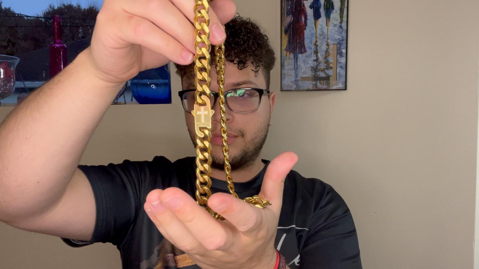 Cuban Link Chain with Cross Pendant