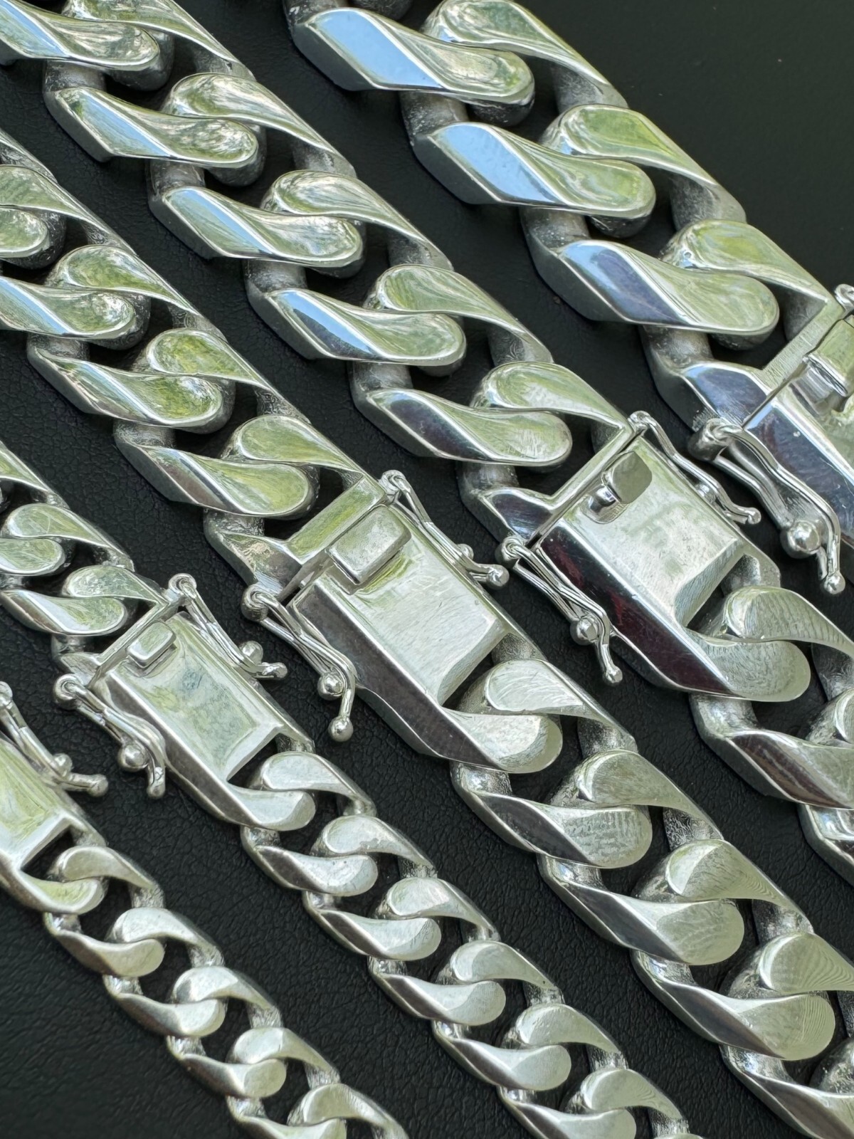 Handmade Miami Cuban Link Chain Necklace / Bracelet Real Solid 925 Silver 6-20mm
