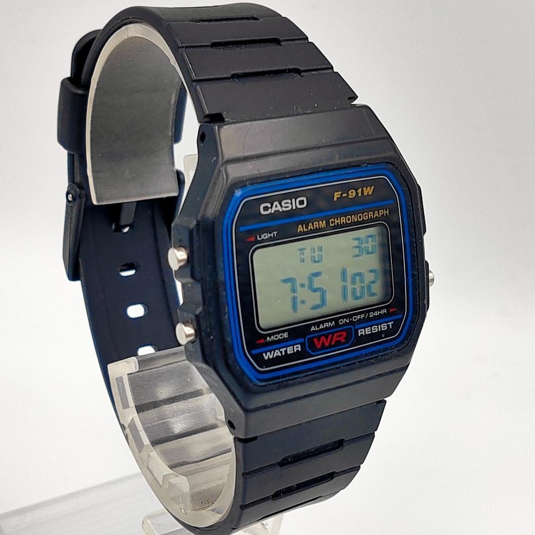 USED Casio F-91W Module 583 Digital Chronograph Watch