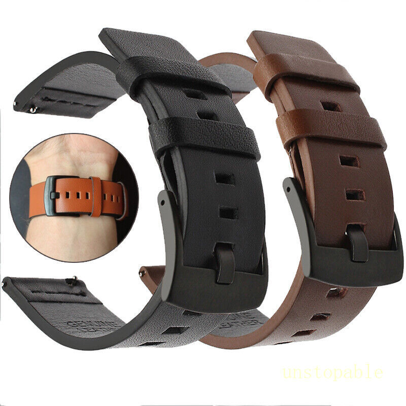 US Genuine Leather Watch Band Wrist Strap Quick Release For 18mm 20mm 22mm 24mm