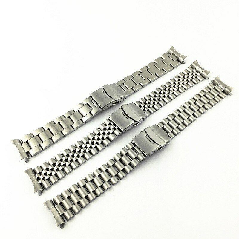 18 19 20 21 22 23-30 mm Metal Strap Watch Band Stainless Steel Curved Ends
