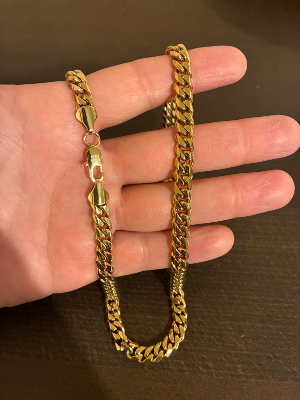 8mm Miami Cuban Chain 14K Gold Bonded over 316L Steel. Never Tarnish, Waterproof