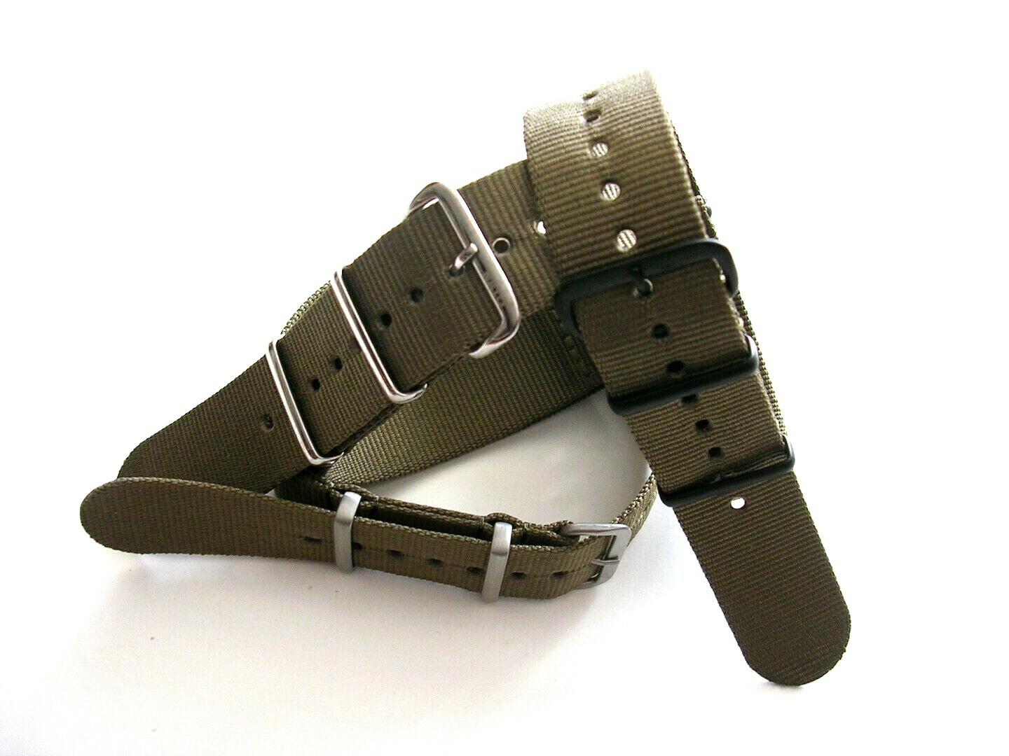 NATO G10 ® Khaki Green HD nylon Military PVD watch band RAF strap bond IW SUISSE