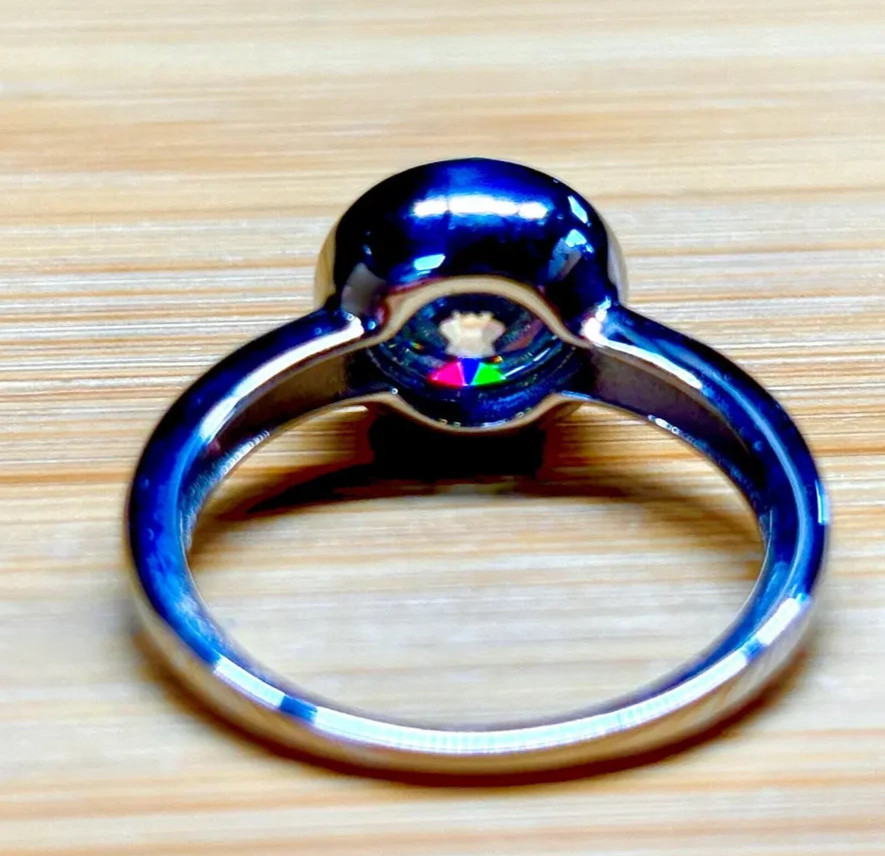 3Ct Round-Cut EF/VS1 Lab Grown Diamond Bezel-Style Wedding Ring Platinum 950