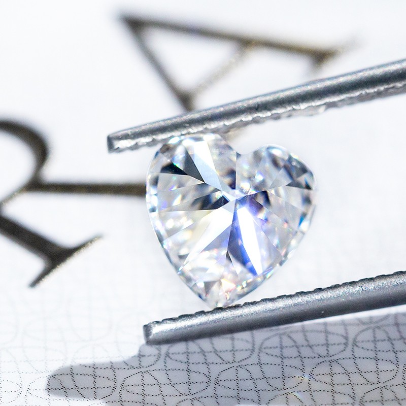 US 0.1-4ct D Color Heart Cut 1-8pcs Sparkling Loose Moissanite GRA VVS Wholesale