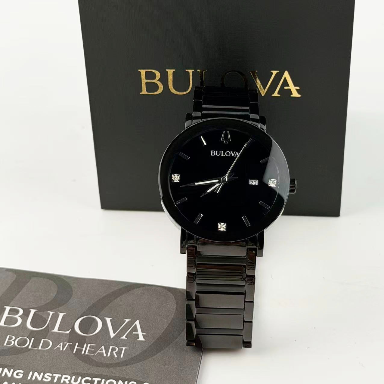 Bulova Futuro Modern 98D144 Black Dial Stainless Steel Men’s Quartz Watch 42 mm