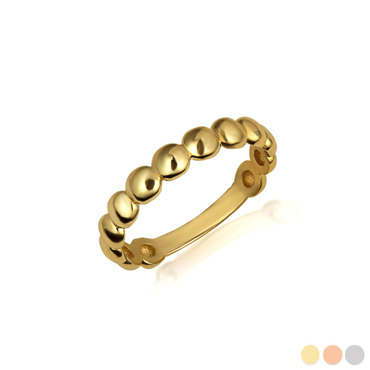 Gold Bead Band Ring (Available in Yellow/Rose/White Gold)