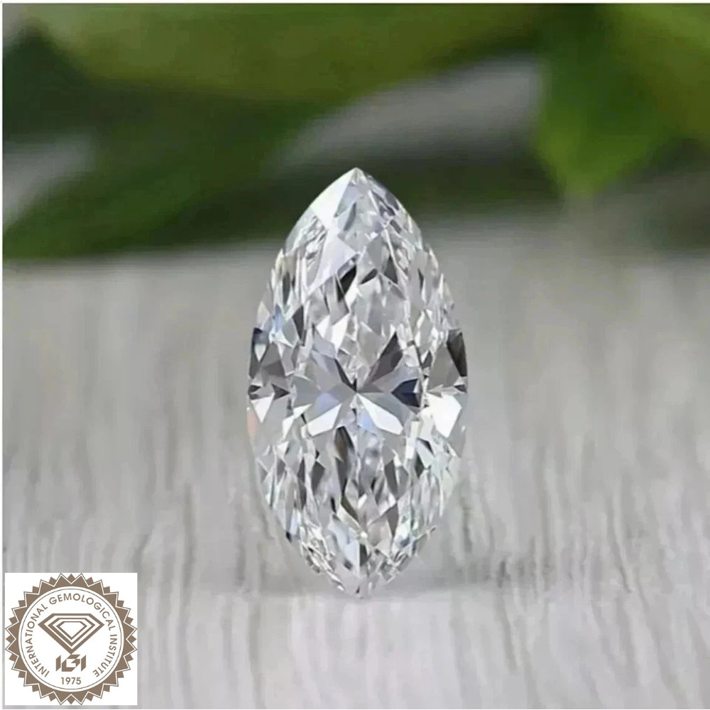 IGI Certified D Color 1.07 CT Marquise Cut Lab Grown Loose CVD Diamond VVS1