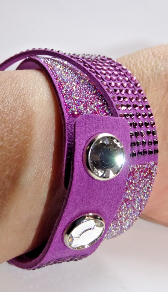 Swarovski Slake Purple Duo Bracelet 51692 , Unused, Purple NEW