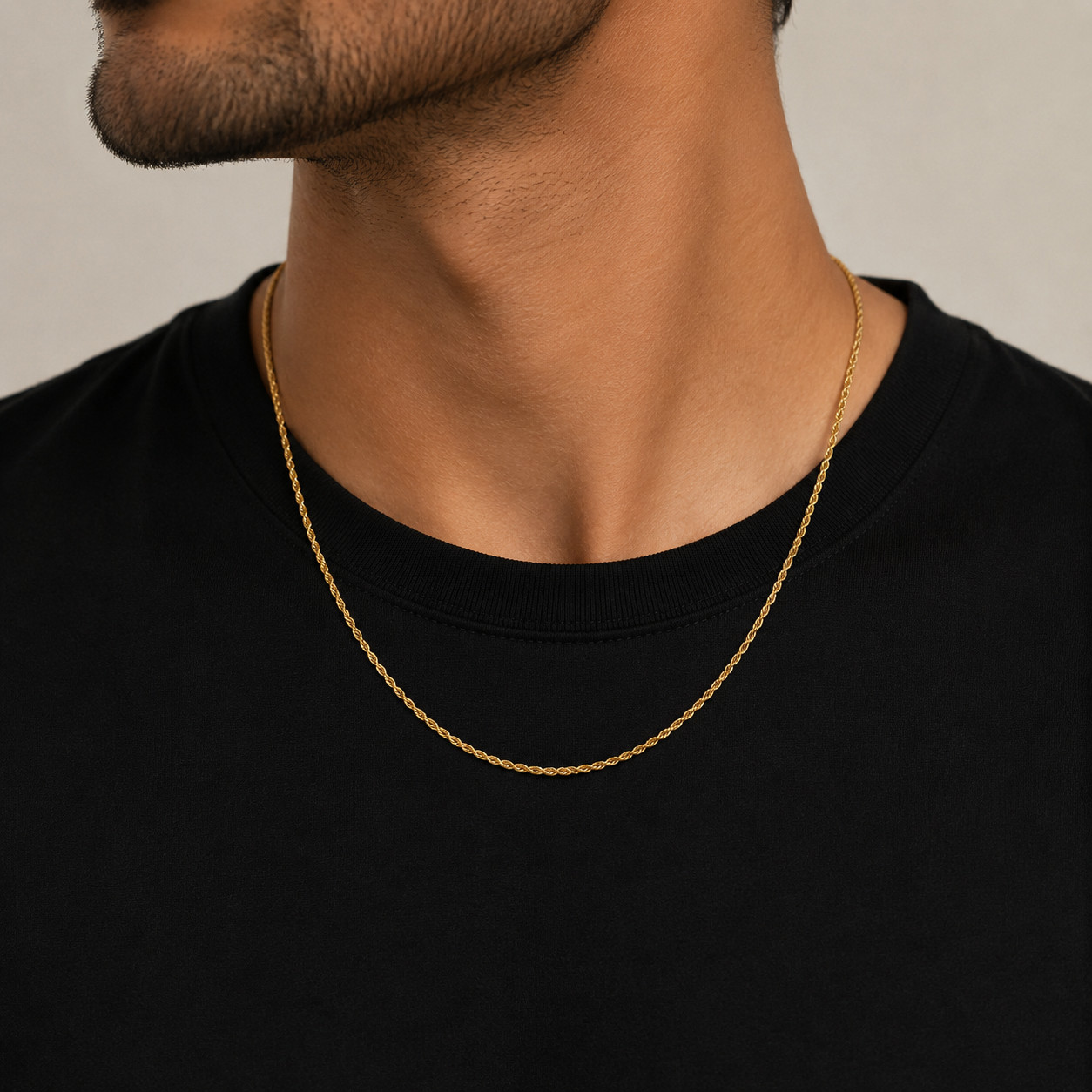 14K Yellow Gold Rope Chain Diamond Cut Fashion Necklace 2 MM, 16″ to 24″ Inches