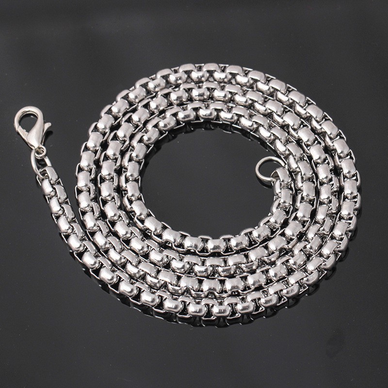 USA Stock 2mm 28″ Stainless Steel Square Rolo Link Chain Box Chain Necklace