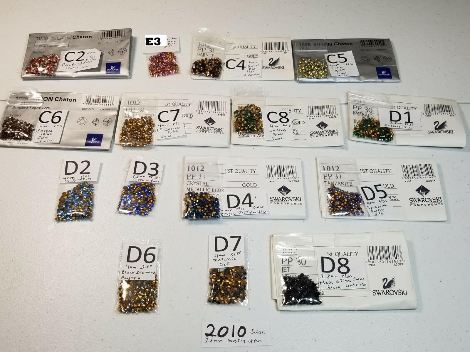Vtg Crystal 4mm Swarovski Rhinestone Pointed Back Glass Jewelry Craft Repair Lot