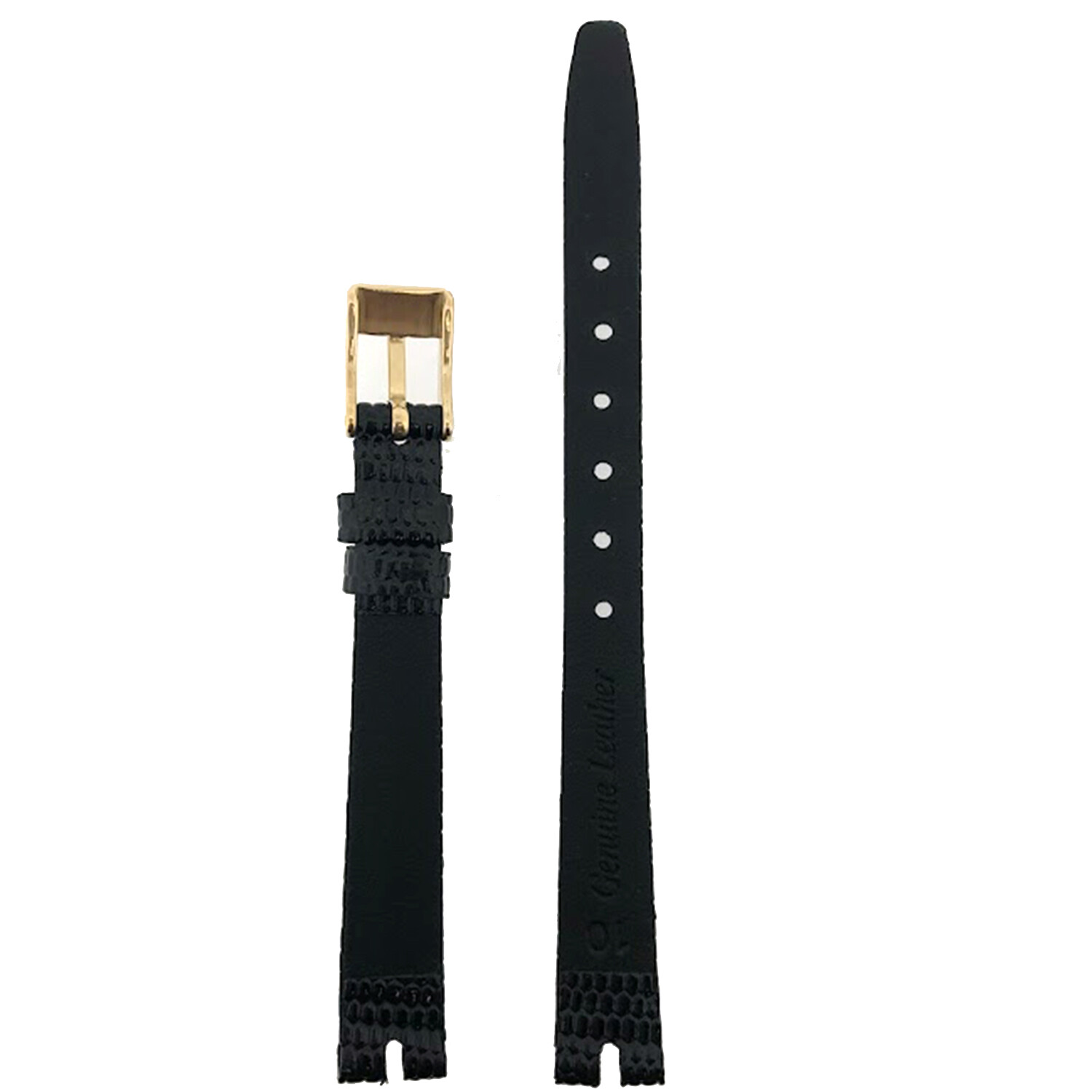 Watch Strap fits Gucci 2000L 10mm Leather Black Brown with Center Cut