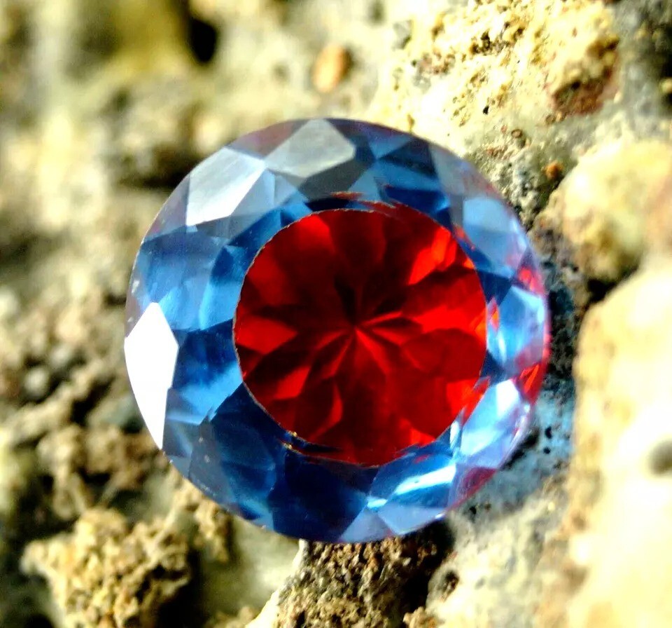 Flawless Natural Pitambari Sapphire Bi-Color Round Cut 12.05 Ct + Loose Gemstone