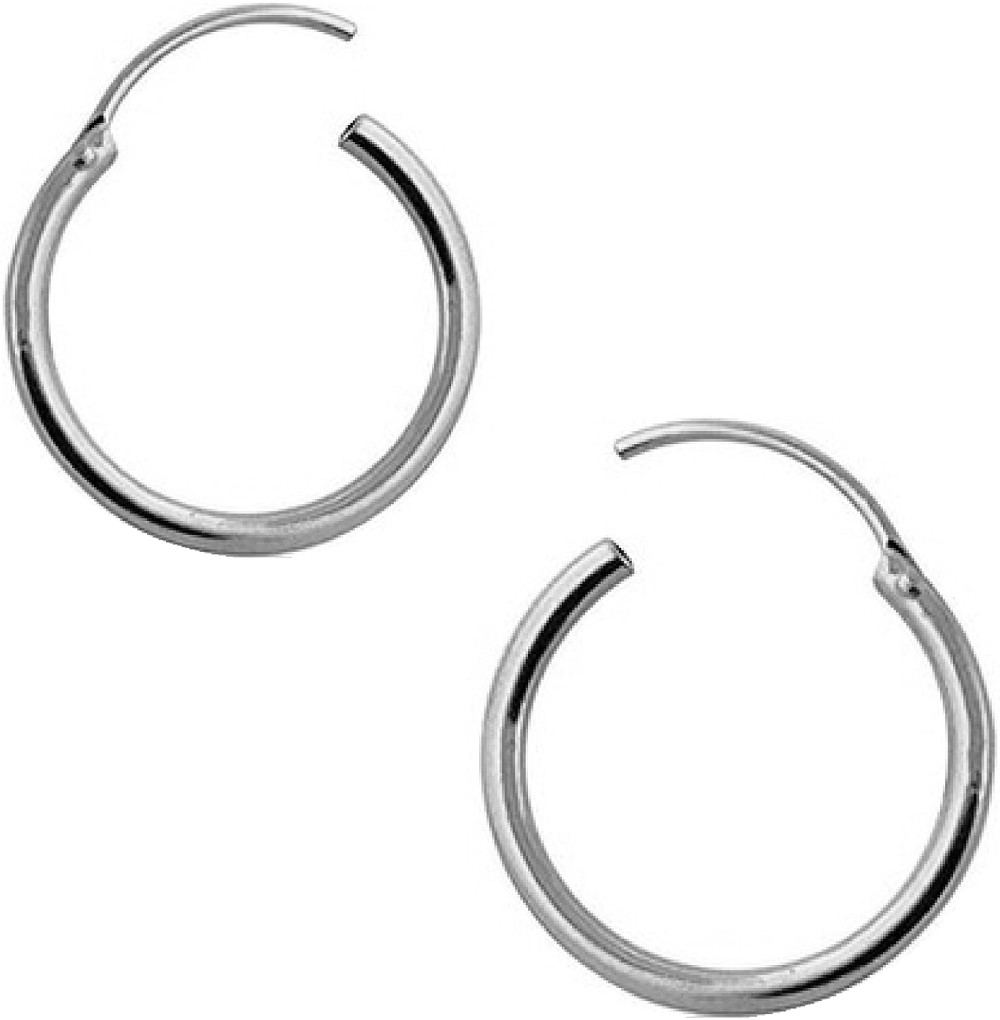 Continuous Mini Hoop Earrings 8mm 10mm 12mm 14mm 16mm Sterling Silver 925 Pair