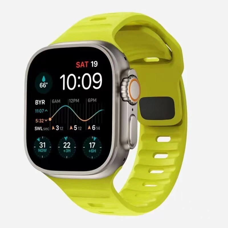 For Apple Watch Series Ultra 3 11 10 9 8 7 iWatch 49mm Silicone Sport Band Strap