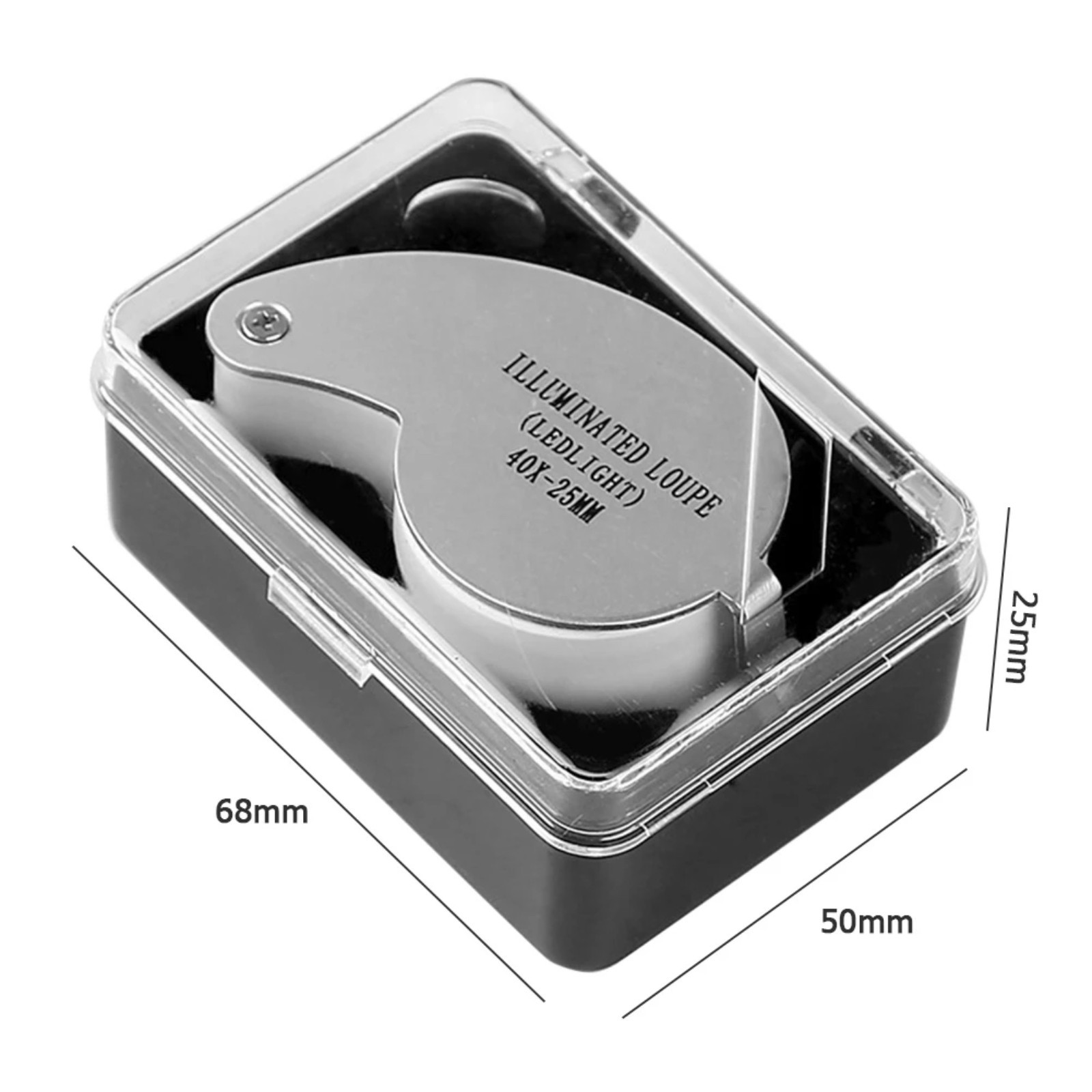 40X Magnifying Loupe Jewelry Eye Glass Magnifier LED Light Jewelers Loop Pocket