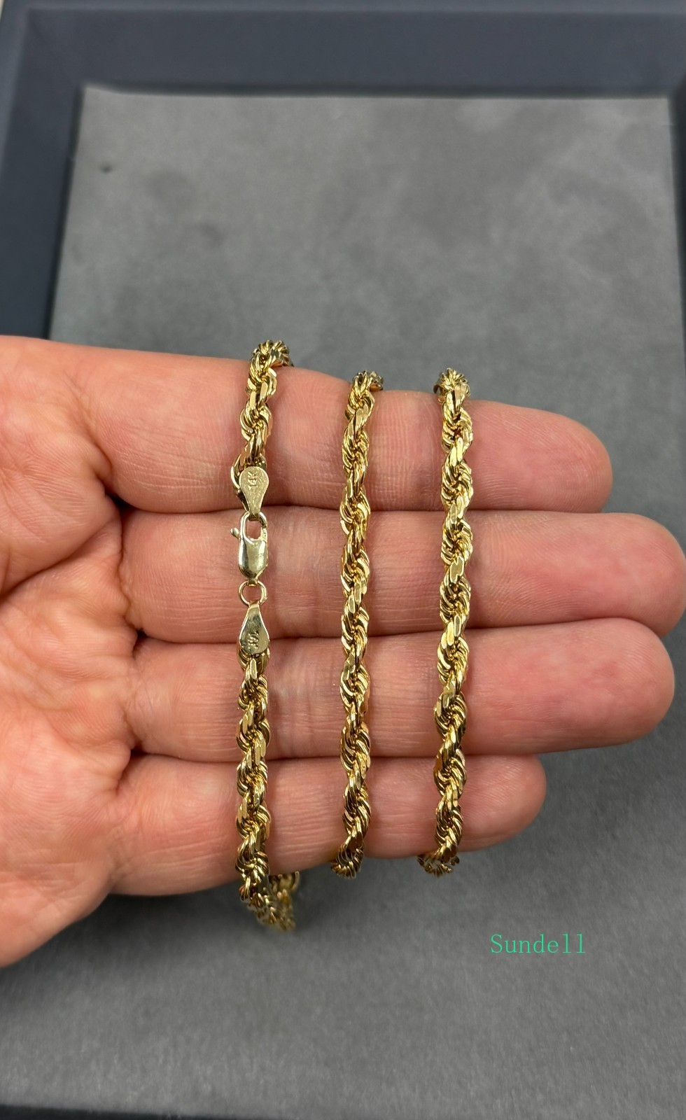 14k Solid Gold Diamond Cut 4.5mm Rope Chain 22” Inches 35.87 Grams