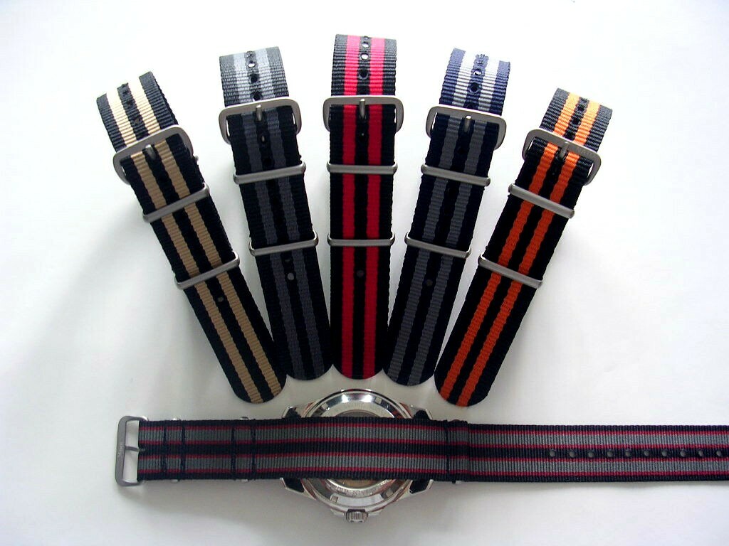 24mm Black Grey 2 pack NATO G10 Premium watchband strap RAF MoD Bonded IW SUISSE