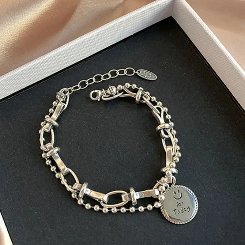 Solid 925 Sterling Silver Bracelet for Women | Vintage Handmade Simple Bangle