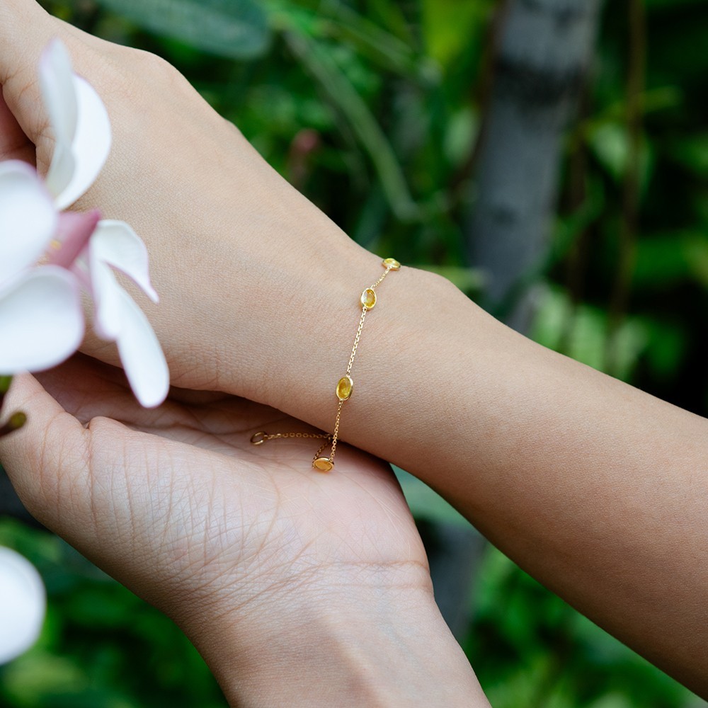 Yellow Sapphire 14K Gold Bracelet