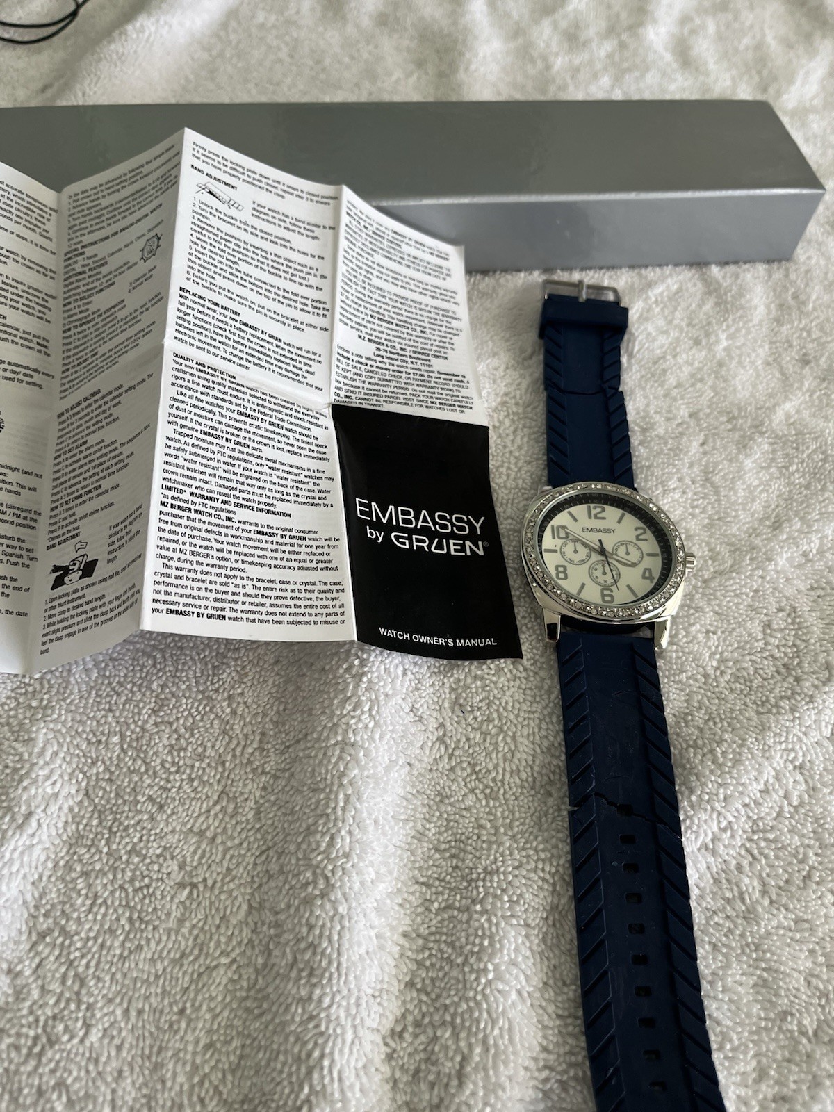 New Embassy by Gruen Watch Women’s —box-paperwork -never Worn See Description .