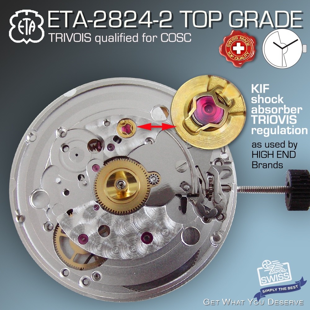 MOVEMENT AUTOMATIC ETA 2824-2 TOP GRADE, TRIOVIS REG. No DATE