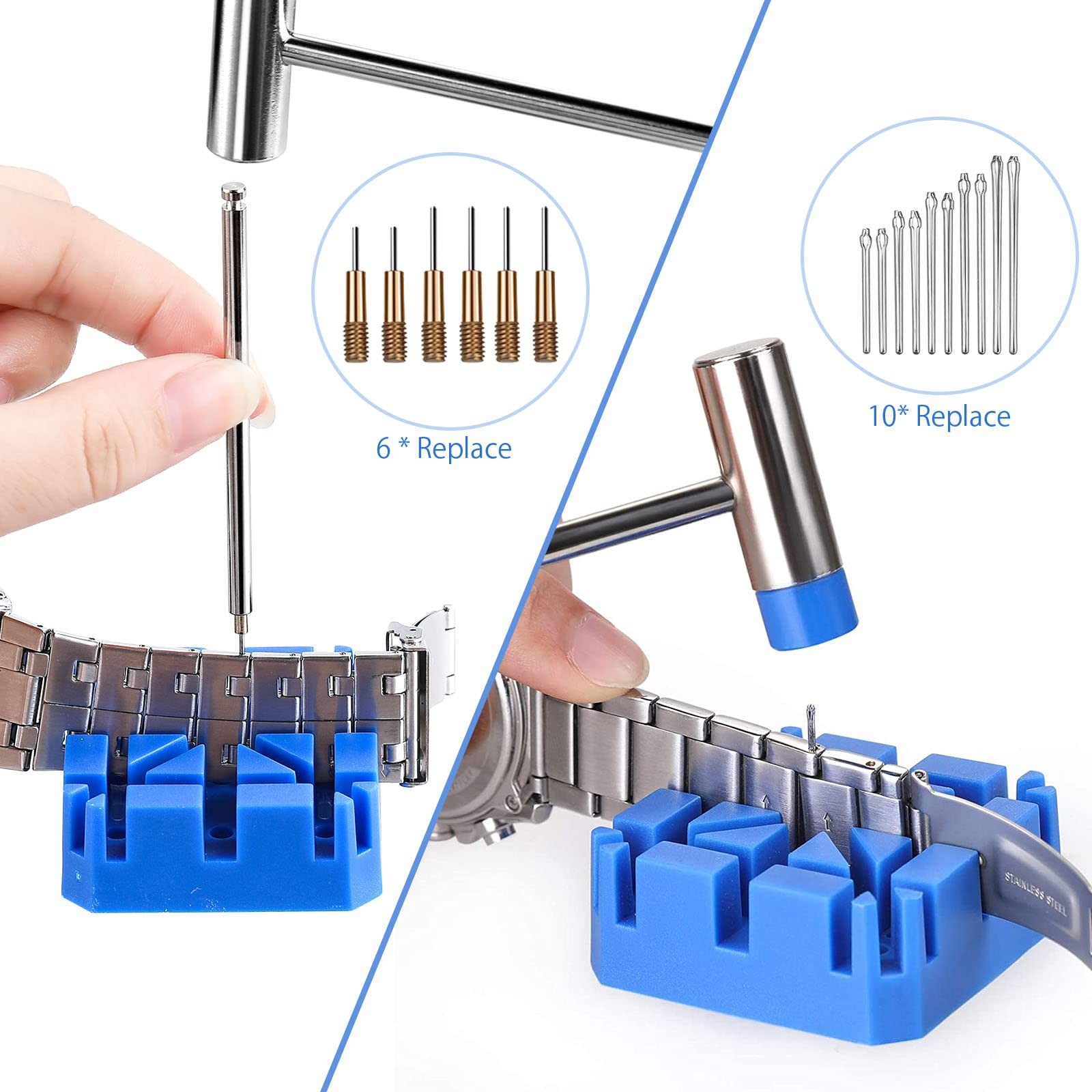JOREST Watch Link Removal Tool Kit, Band for Repair, 2, Blue