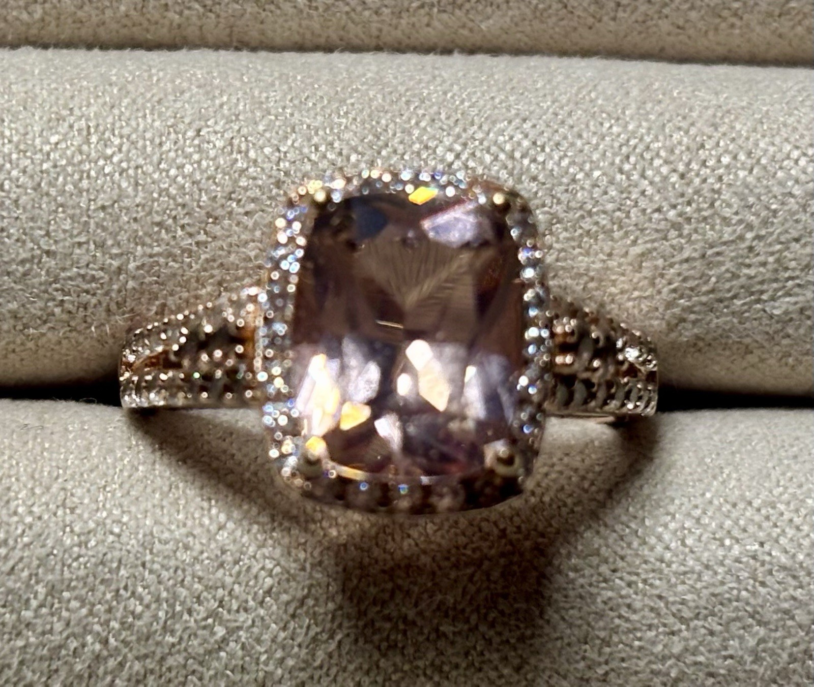 Jtv Coctail Morganite Simulant 18k Rose Gold Over Sterling Silver Ring