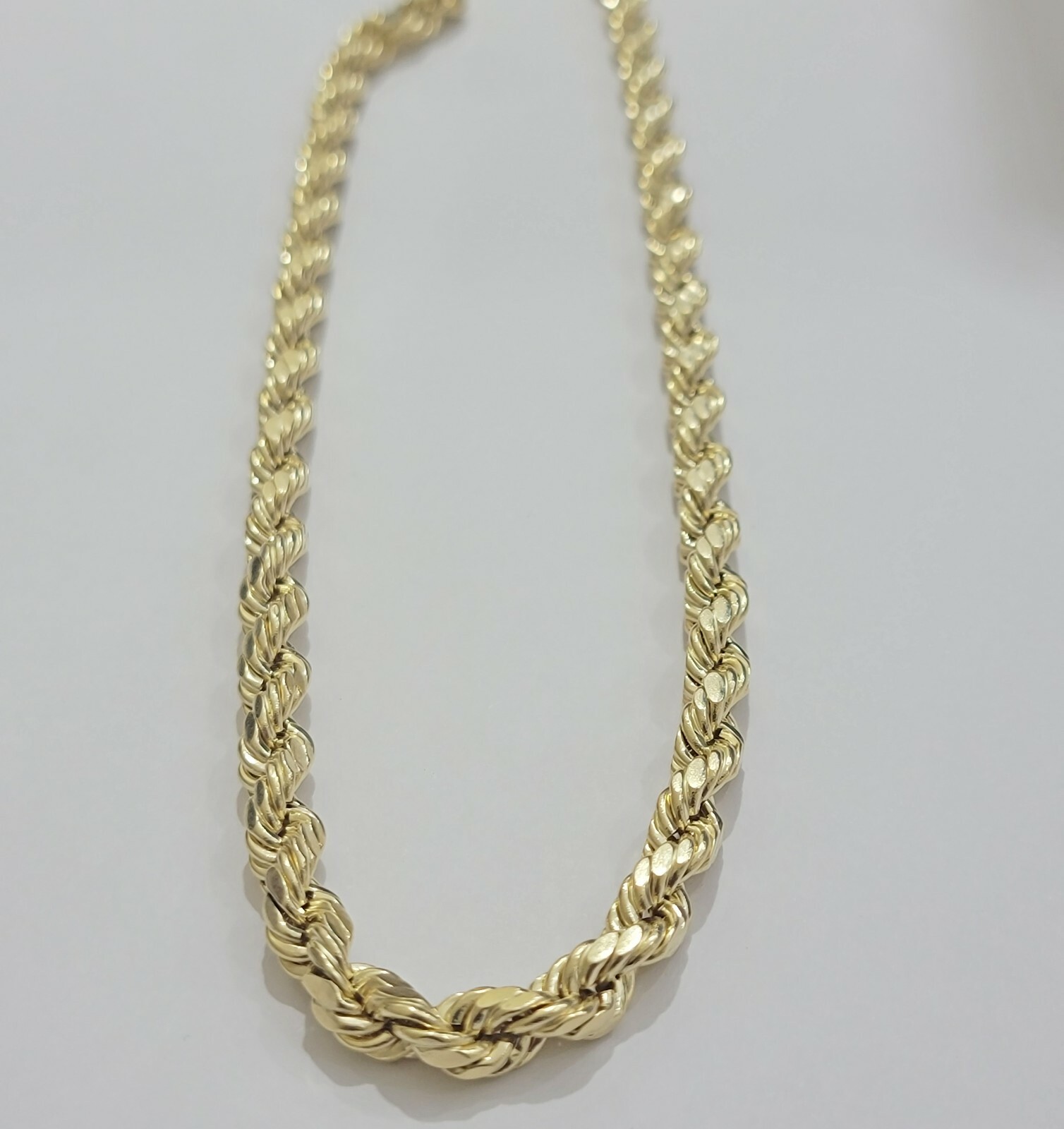10k Yellow Gold Rope Chain Necklace 18″-30″ Men Women 4mm-10mm Real Gold Sale