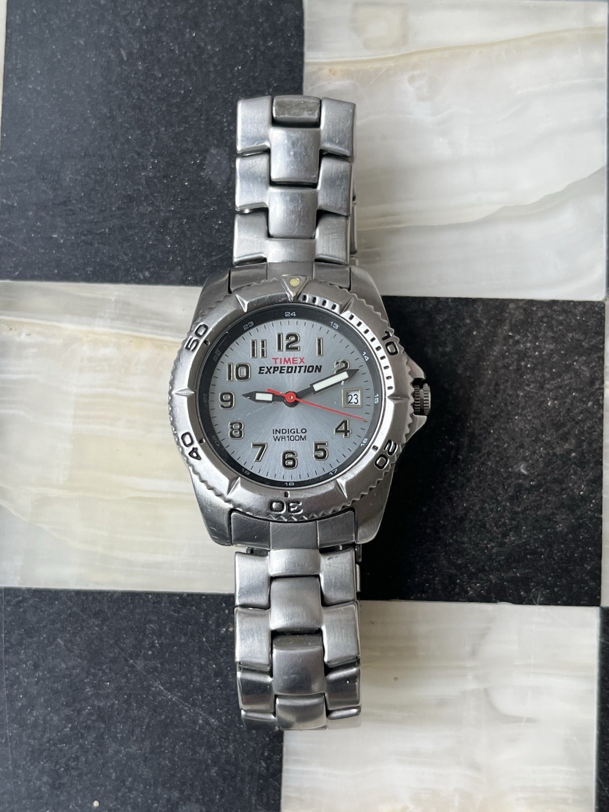Womens Timex Expedition T4646 Indiglo Stainless Steel Quartz Analog 31mm Watch