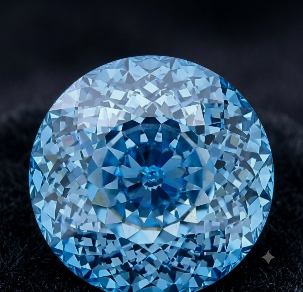 2.00Ct Fancy Vivid Blue Lab Grown Moss Diamond Portuguese Round Cut Loose Stone