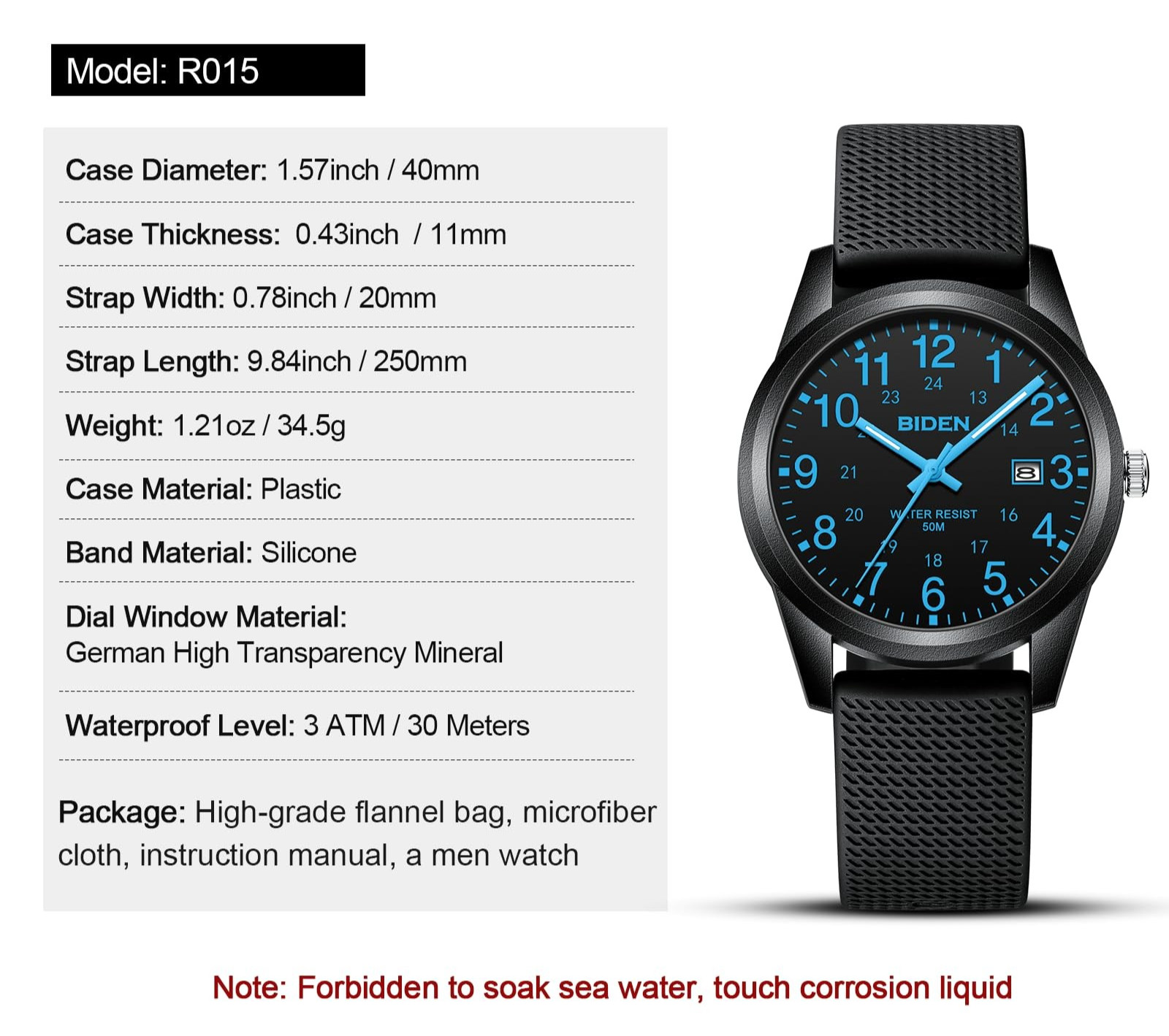 Unisex Nurse Medical Watch Glow Dial 30M Waterproof Sport 12/24H Military Time
