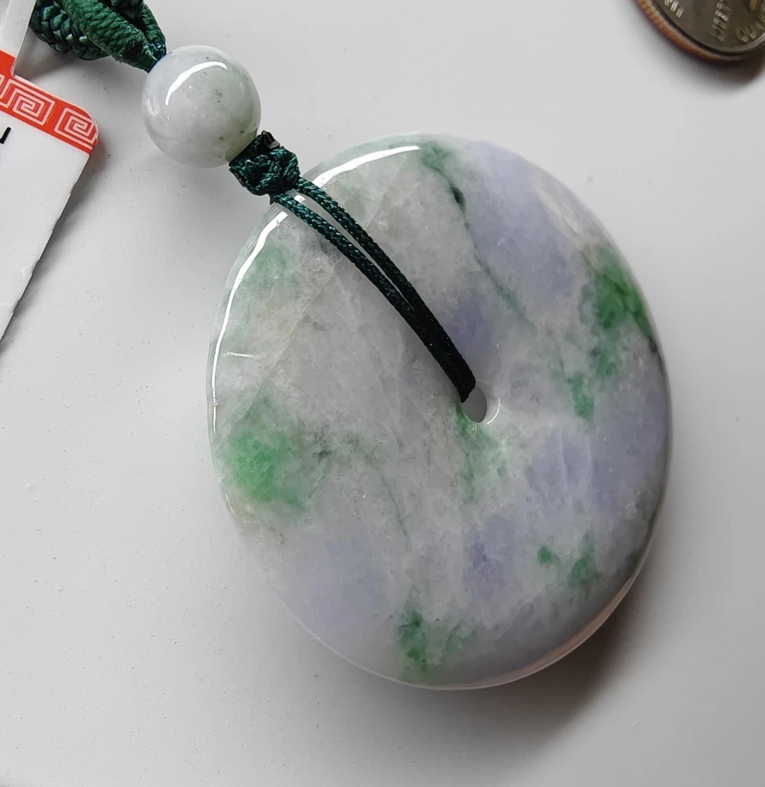 Certificated Jade Donut Pendant Green Round Circle Natural Jadeite hole玉环平安扣翡翠A货