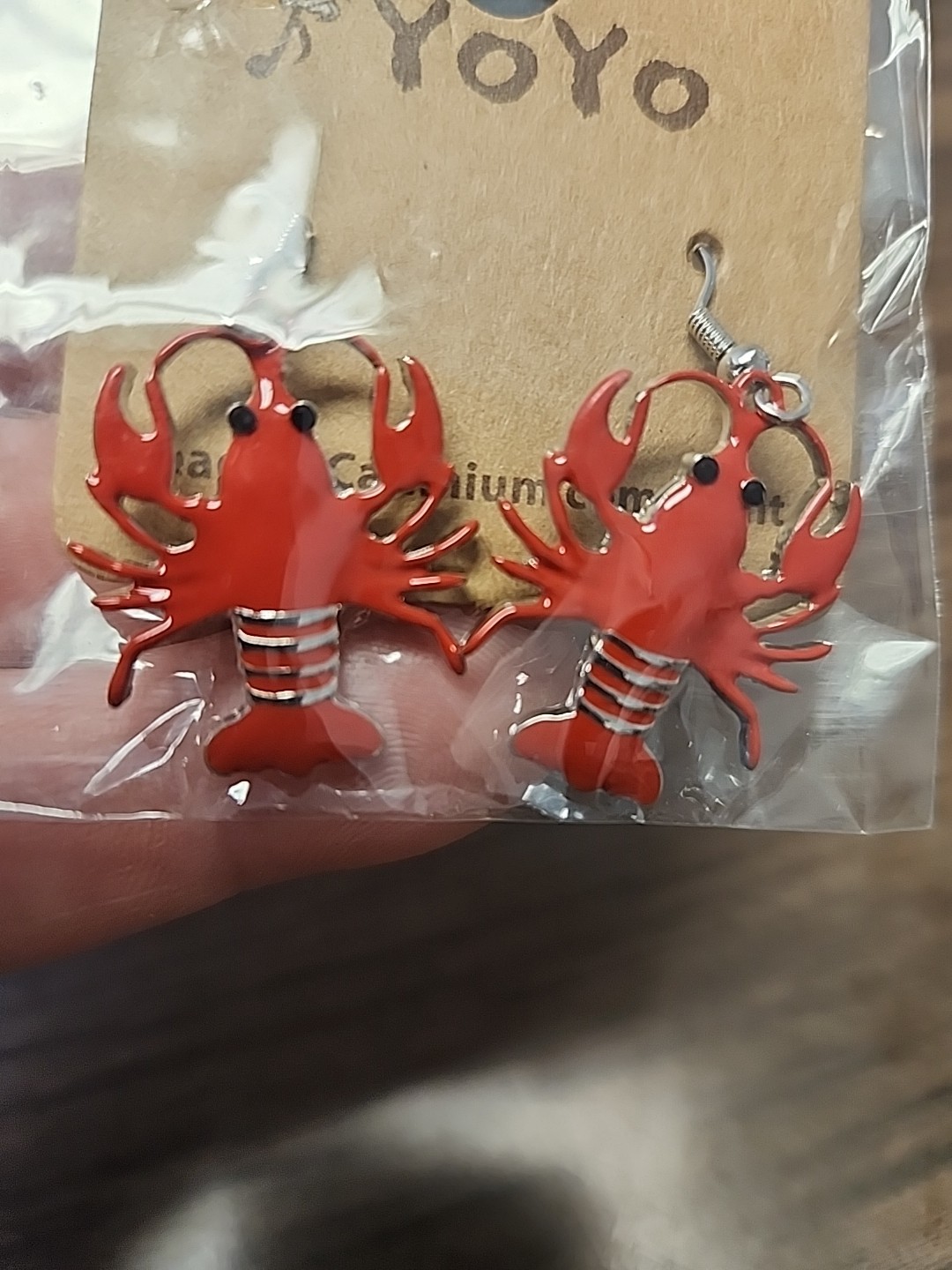 Red crawfish earrings, earrings, Lobster earrings, crawfish, Fashion jewelry
