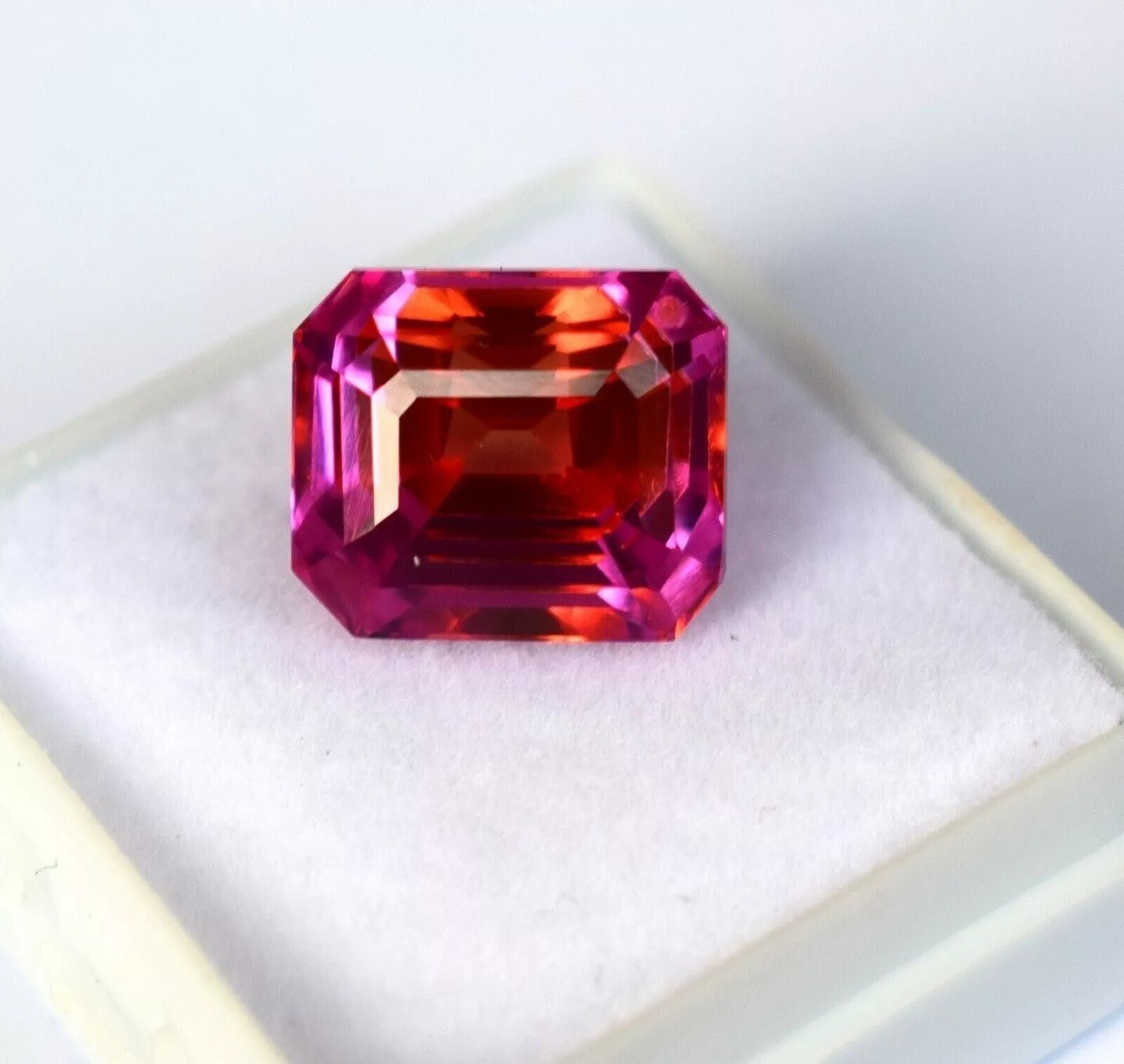 Beautiful Sapphire Pitambari Natural 15+ Ct Emerald Cut EGL Certified Gemstone