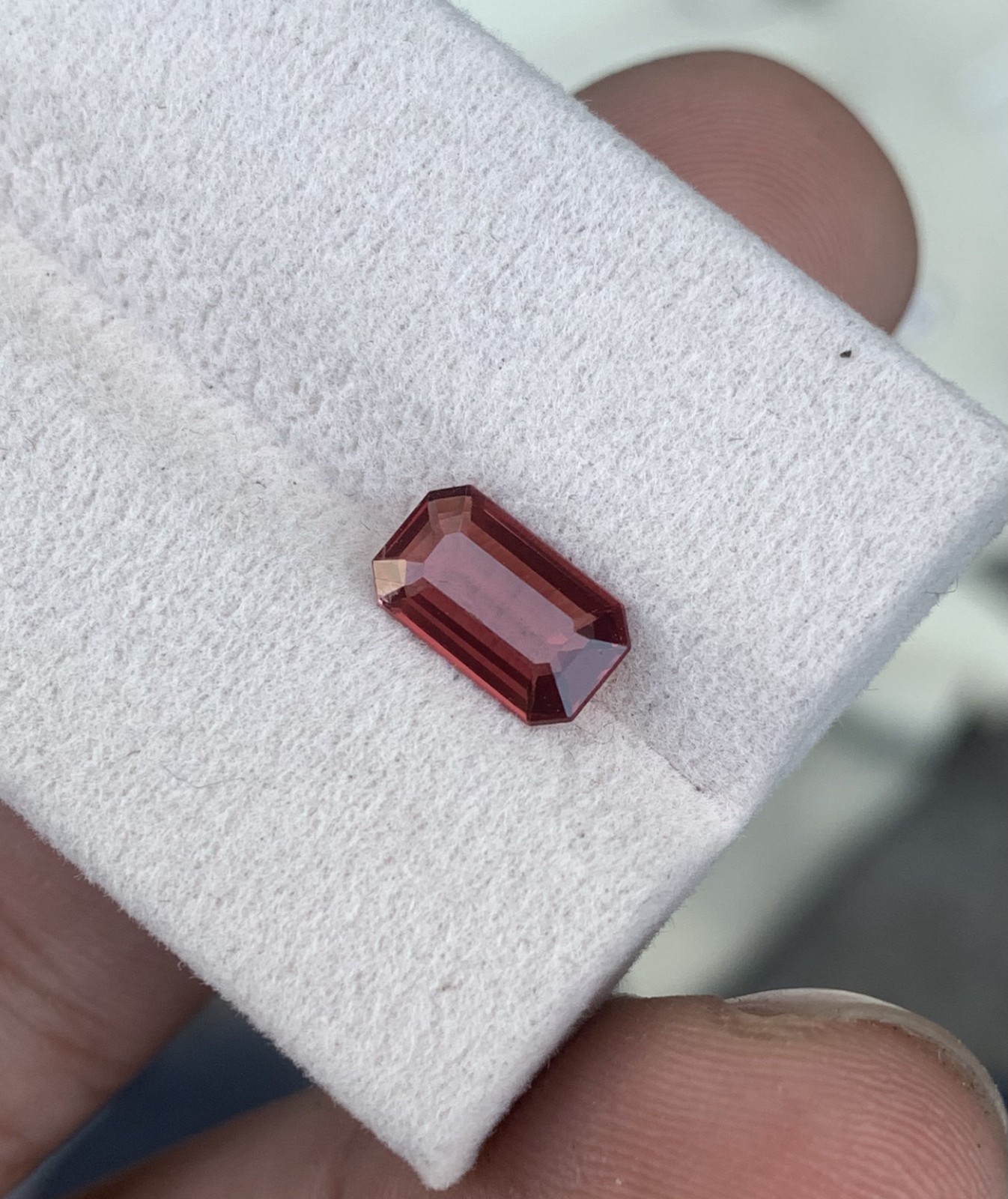 Red Spinel 1.27 Carat Slightly Included Emerald Cut 9mm Burma Loose Gemstone