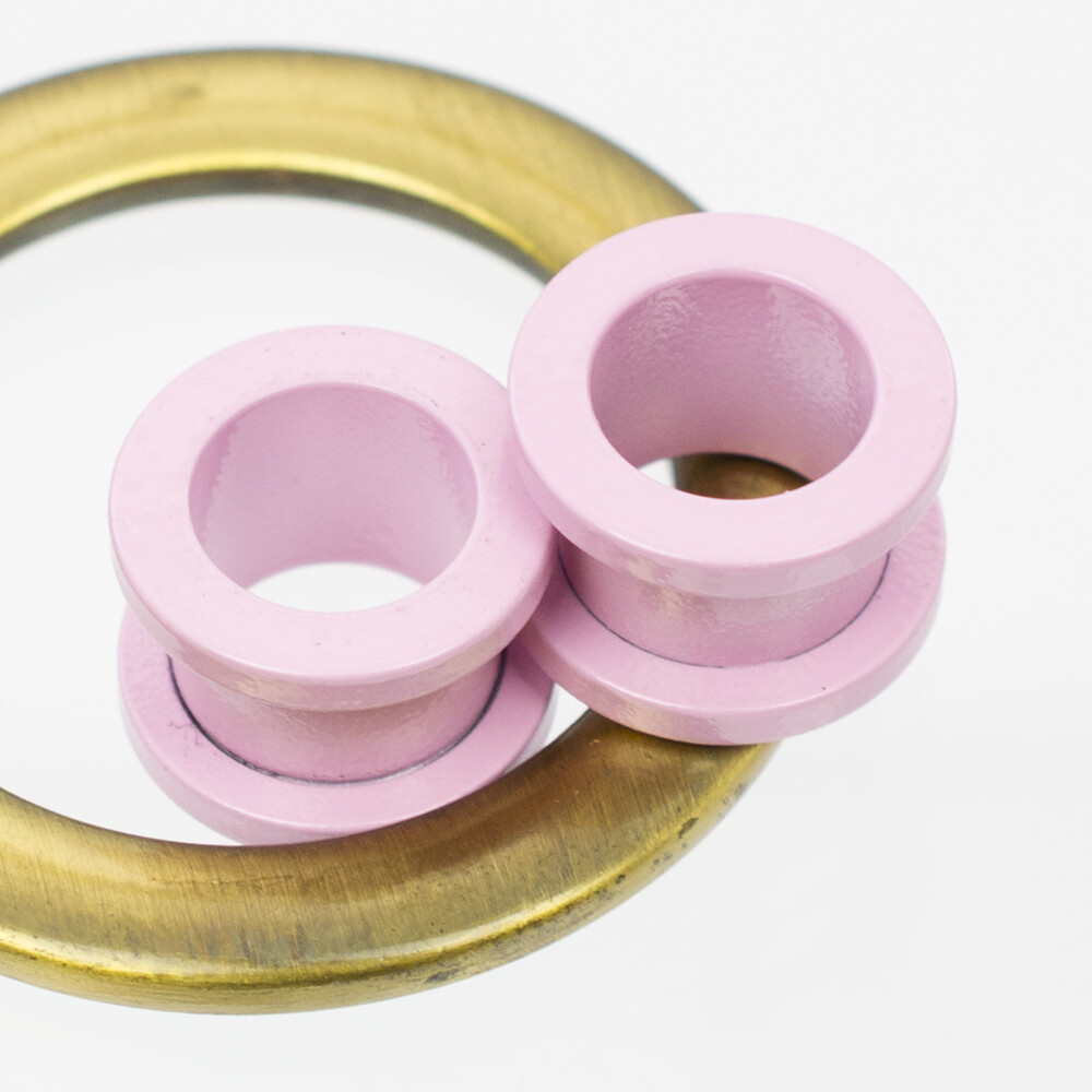 Plugs Matte Pastel Pink Screw Fit with Cubic Zirconias – Sold as a Pair Surgical