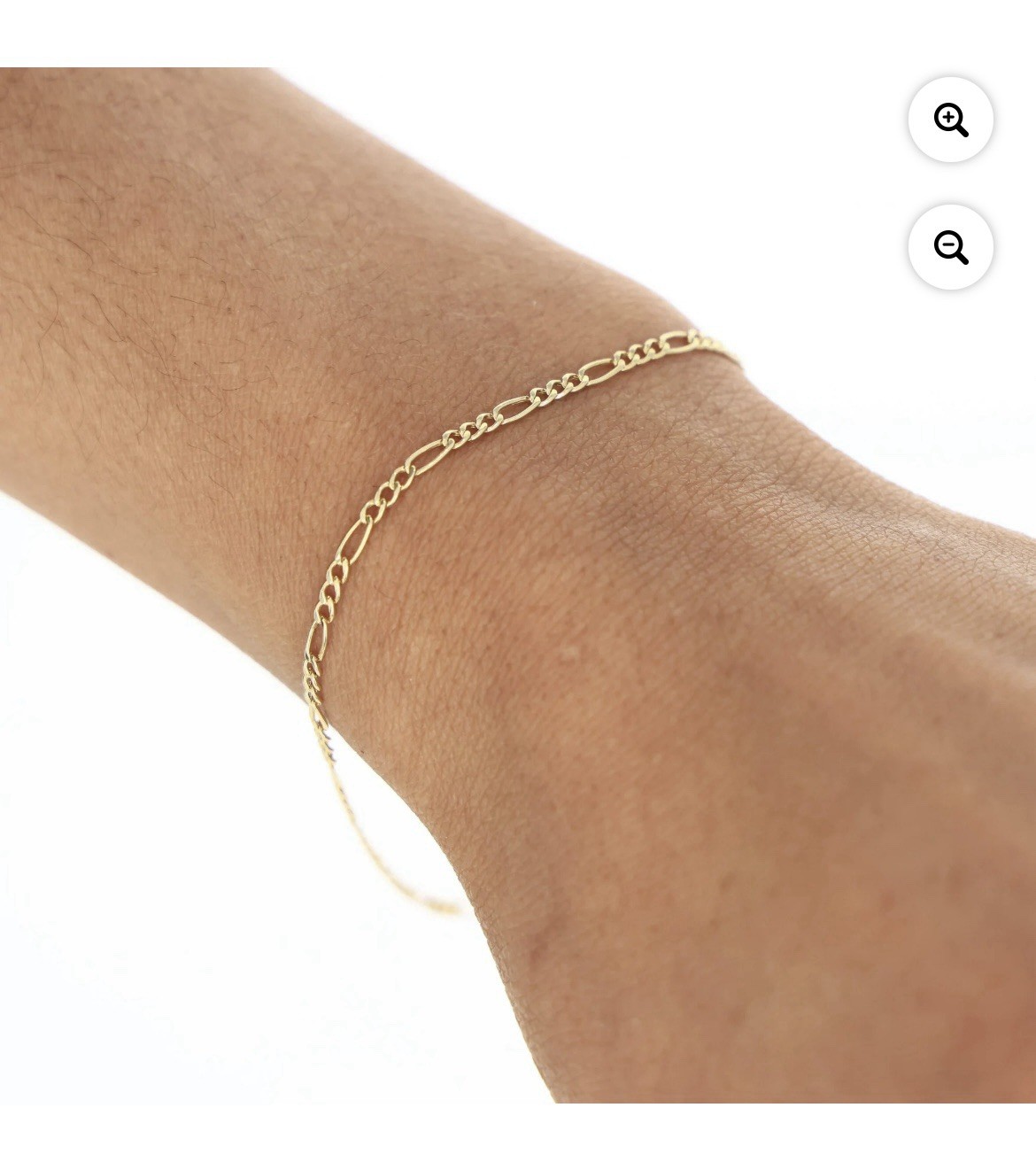 Gold 10K Real Yellow Gold Figaro Link Chain Bracelet 2mm 7 In
