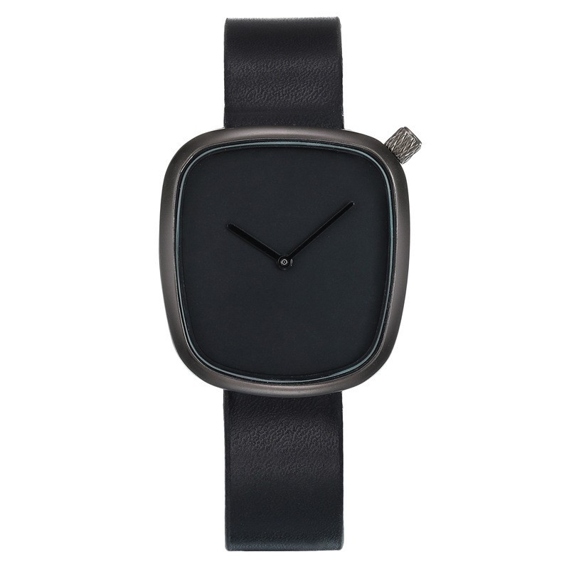TOMI Minimalist Men’s Watch Ultra-Thin Square Dial Elegant Quartz Leather Strap