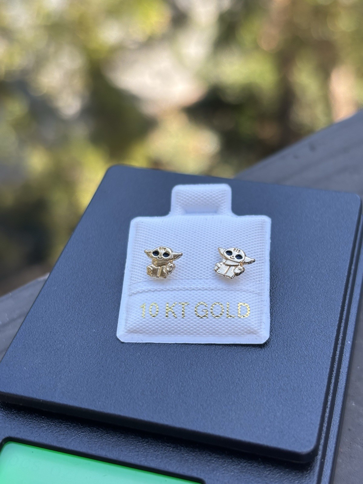 10K Yellow Gold Owl Stud Earrings No Stone Butterfly Back Lobe