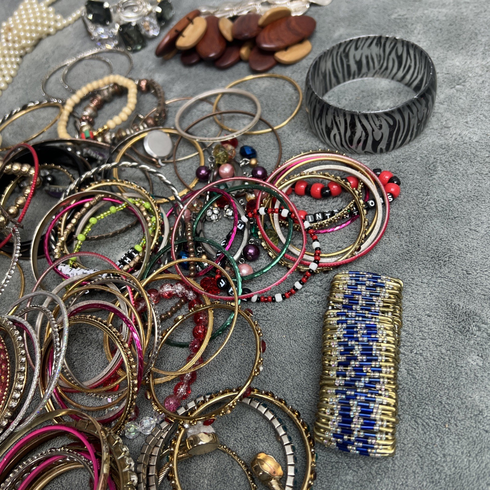 Mixed Lot Bangle Wrap Cuff Stone Bead Bracelets Multicolor Wearable
