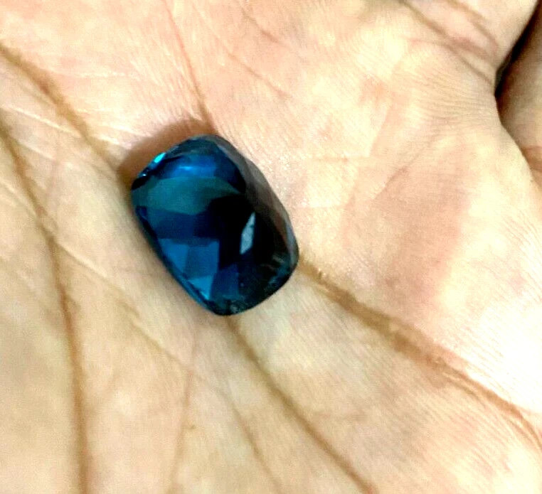 10.20 Ct Natural Fancy Green Montana Sapphire Cushion Loose Certified Gemstone