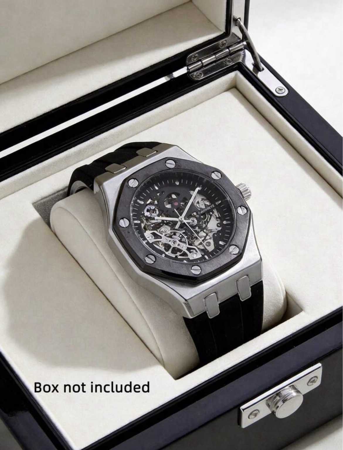 1pc Waterproof Casual Mens Luminous Hallow Mechanical Watch – Stainless Steel