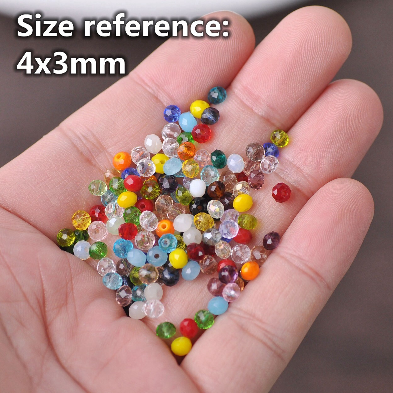 Pure Color 3mm 4mm 6mm 8mm 10mm 12mm Roundelle Faceted Crystal Glass Loose Beads