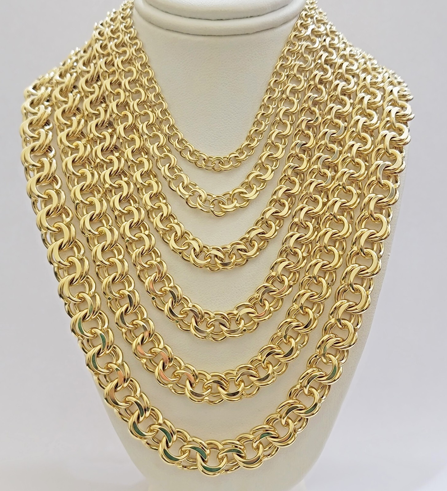 Real Chino Chain Necklace 10k Yellow Gold Solid Link 5mm-11mm 22″-26″ Mens, Sale